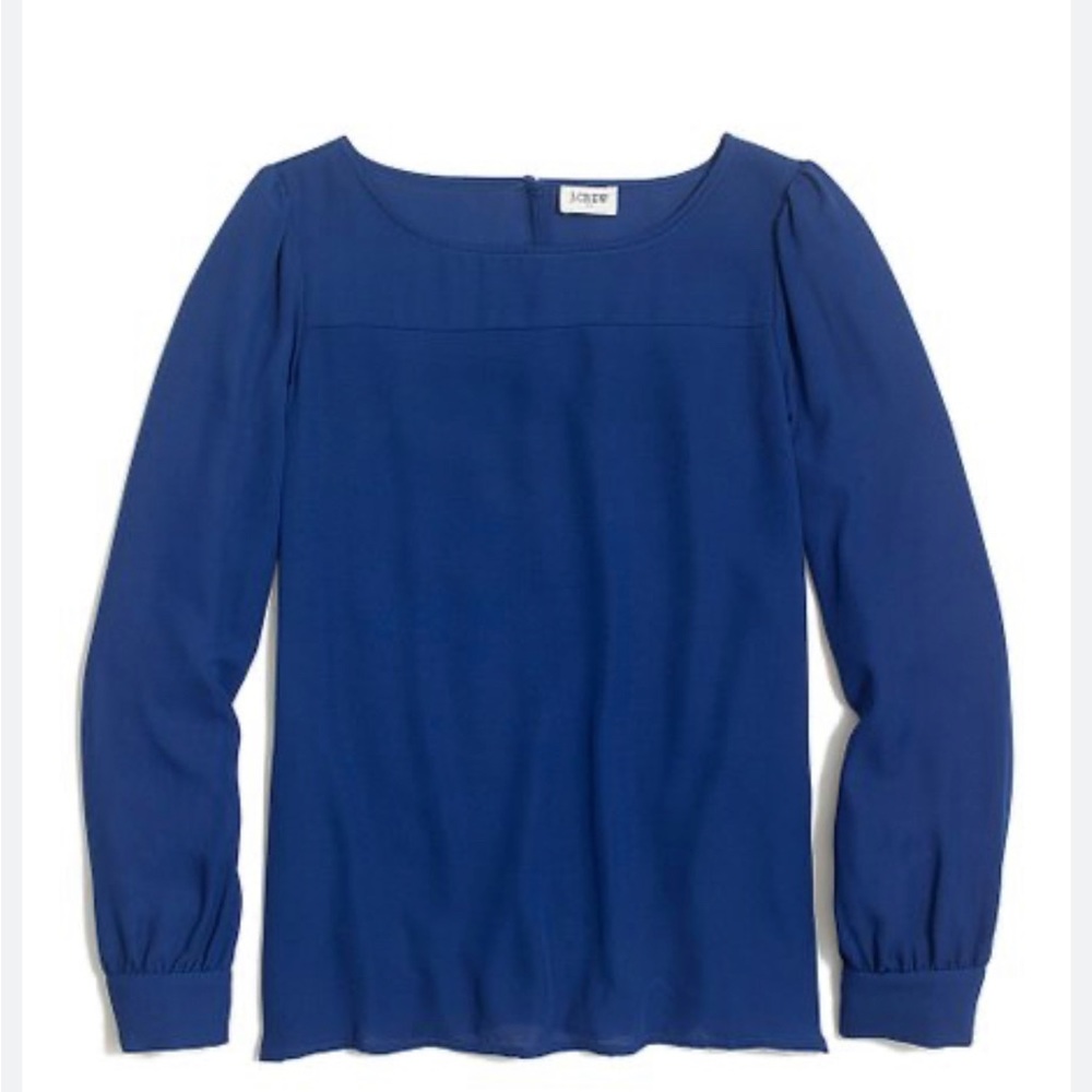 J. Crew Factory Boatneck Blouse Size Large Blue